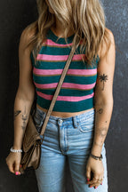 Presley | Gestreepte Mouwloze Pullover Top