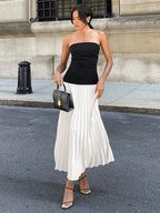 Diana-jurk - Nauwsluitende Top met Luchtige Plooirok - Elegant voor Elke Gelegenheid